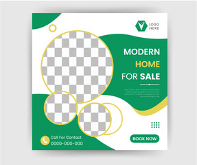 Home sale social media post template vector design.