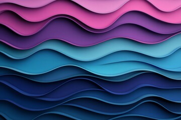 A vibrant and dynamic abstract design showcasing layered waves in rich shades of pink, blue, and purple for creative projects.