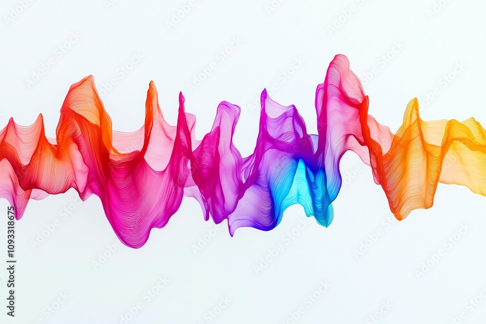 Poster a vibrant wave of colorful fluid shapes blending harmoniously, creating an eye-catching abstract des