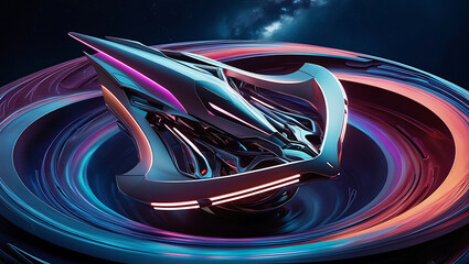 3D render of an abstract futuristic shape