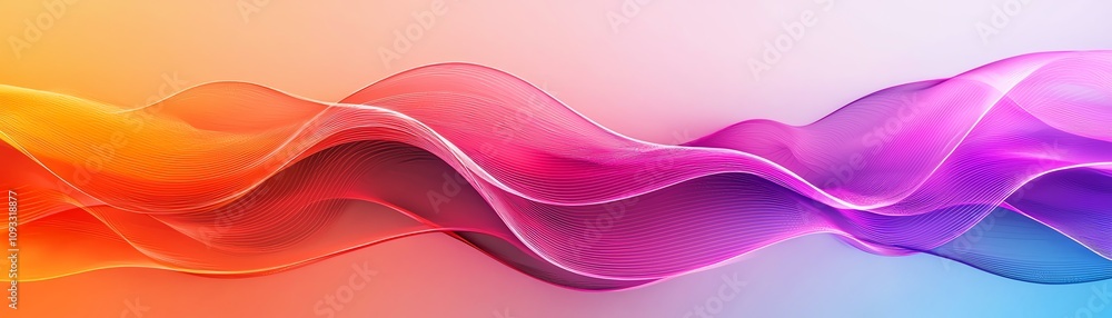 Poster a vibrant wave pattern showcasing dynamic colors blending seamlessly, perfect for backgrounds or cre