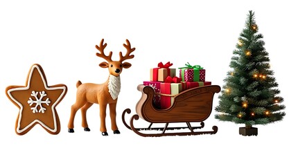 Fototapeta premium santa claus and reindeer