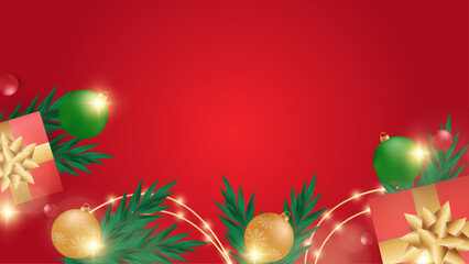 Colorful Vector Illustration Season and New Year Background With 3d Christmas Decoration Element. Design Illustration for Cover, Print, Poster, Wallpaper, Background, Banner, Pamphlet, Presentation