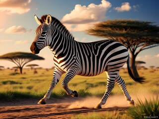 zebra in the savanna