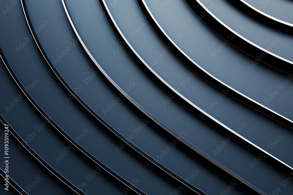 Poster abstract close-up of smooth, curved lines creating a modern artistic pattern in shades of blue and b