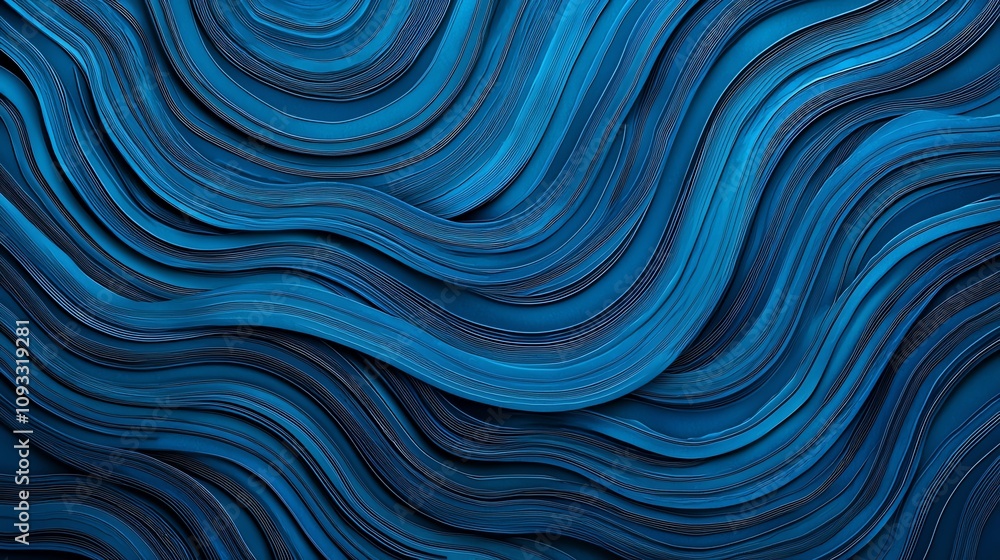 Poster abstract blue waves create a soothing and dynamic design, perfect for backgrounds or graphics that e