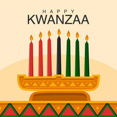 vector happy kwanzaa background template