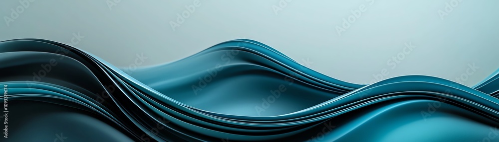 Poster abstract wave patterns in calming shades of blue create a serene and soothing visual experience, per