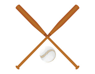 Baseball ball and bats. vector illustration