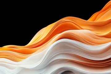 Obraz premium Abstract wave patterns in orange and white create a dynamic and modern background for digital designs.