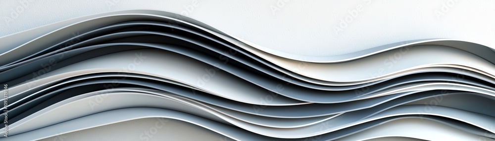 Poster abstract waves of paper create a dynamic, textured background, perfect for design projects and moder