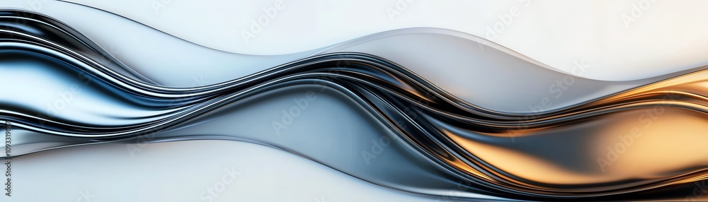 Aufkleber abstract waves of metal and reflection create a visually stunning design for backgrounds or artistic