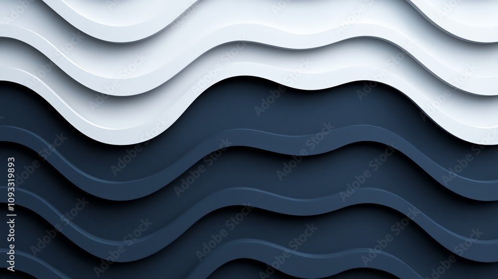 Aufkleber abstract wavy lines create a dynamic visual effect in contrasting shades of blue and white, perfect 