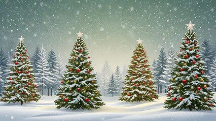 christmas tree with snow. christmas tree icon or logo christmas tree. greeting card design cover. 