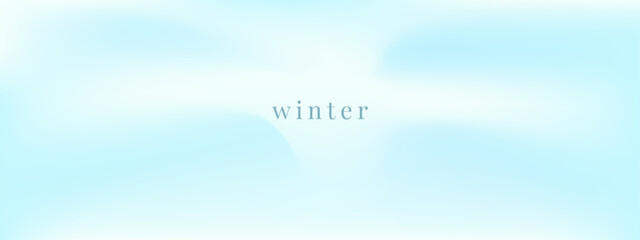 Soft blue gradient color background. Winter theme. Bright sky blue color. Vector illustration