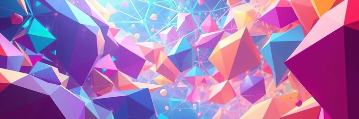 A vibrant mesh of colors and shapes forms the basis of this futuristic scene, abstract design, high tech aesthetics