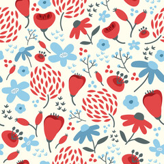 Floral seamless pattern. Simple design for paper, cover, fabric, interior decor and other users.