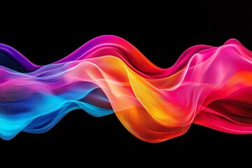 Obraz premium Colorful abstract waves create a dynamic and vibrant visual effect perfect for modern designs and backgrounds.
