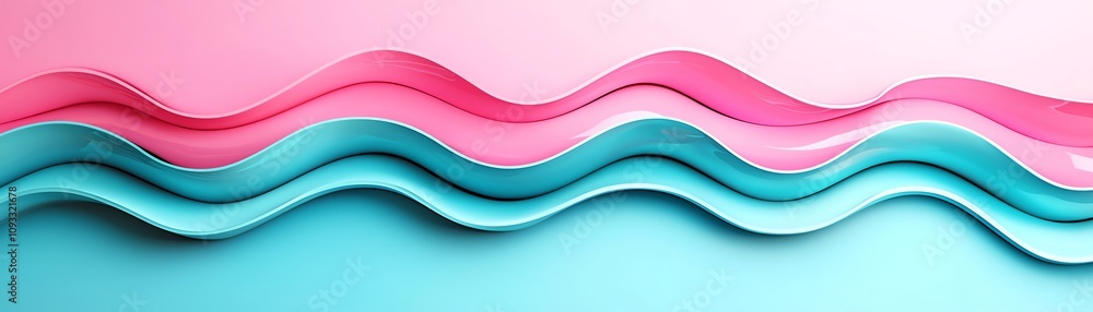Poster colorful wavy patterns in pink and blue create an abstract, modern background for design and creativ