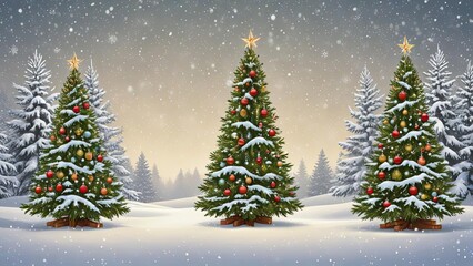 Fototapeta premium christmas tree with snow. christmas tree icon or logo christmas tree. greeting card design cover. 