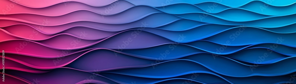 Aufkleber dynamic wavy abstract background in vibrant colors showcasing depth and fluidity, perfect for modern