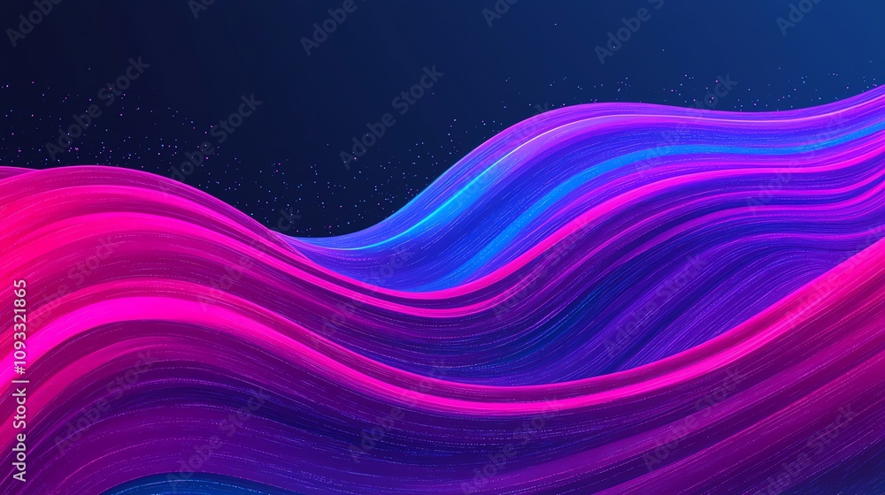 Poster dynamic wavy patterns in vibrant pink and blue hues create a mesmerizing visual flow, perfect for di