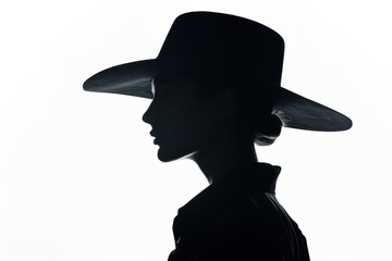Sophisticated silhouette of a woman on white, perfect for beauty ads
