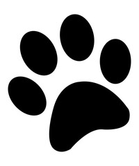 Obraz premium Dog paw print clip art design on plain white transparent isolated background for card, shirt, hoodie, sweatshirt, apparel, card, tag, mug, icon, poster or badge