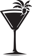 Cocktail Silhouette black and white background
