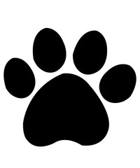 Dog paw print clip art design on plain white transparent isolated background for card, shirt, hoodie, sweatshirt, apparel, card, tag, mug, icon, poster or badge © AllYearRoundDesigns