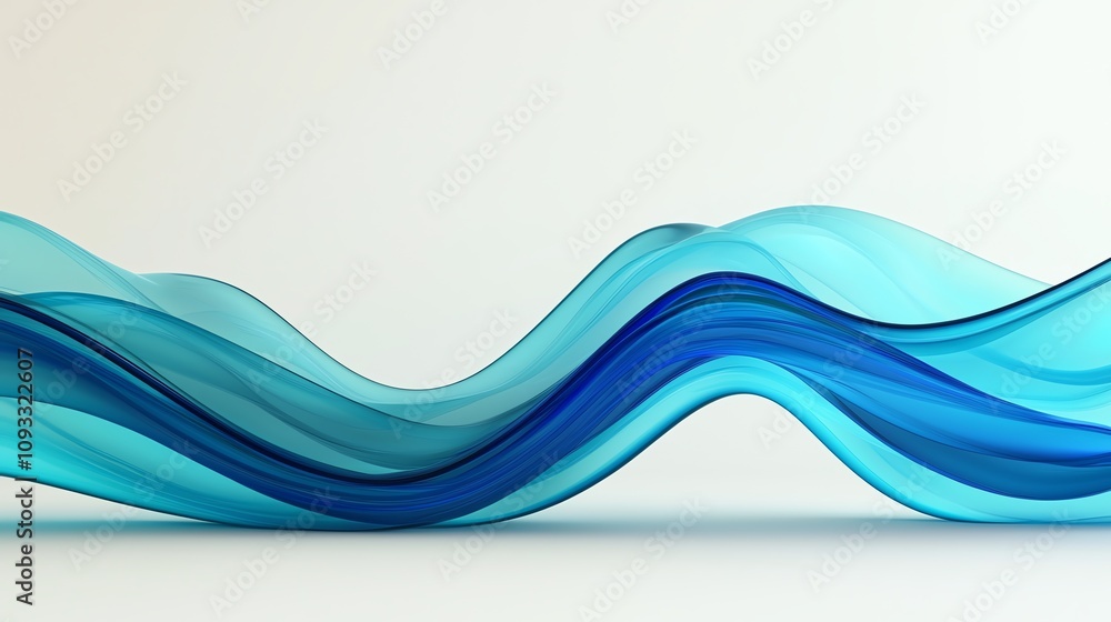 Poster soft, flowing waves of blue tones create a tranquil and serene backdrop ideal for modern design and 