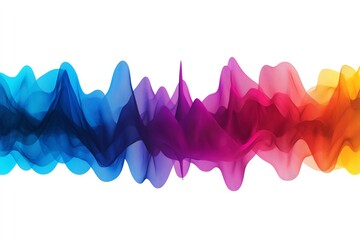 Obraz premium Vibrant abstract waves in blue, pink, and orange, representing sound or data visualization, ideal for modern design projects.