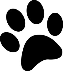 Dog paw print clip art design on plain white transparent isolated background for card, shirt, hoodie, sweatshirt, apparel, card, tag, mug, icon, poster or badge