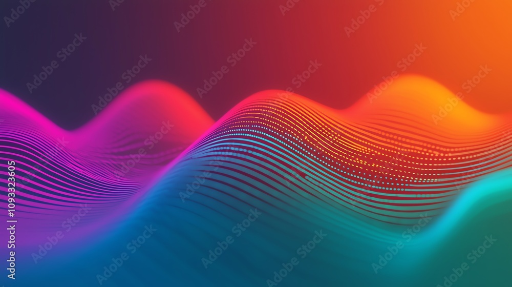 Poster vibrant abstract waves in vivid colors, creating a dynamic and modern visual experience perfect for 
