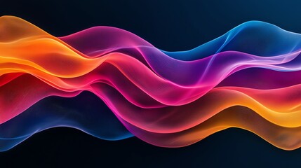 Vibrant abstract waves of color in shades of pink, blue, and orange creating an energetic and dynamic visual effect.
