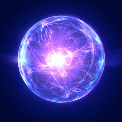 Obraz premium blue glowing sphere