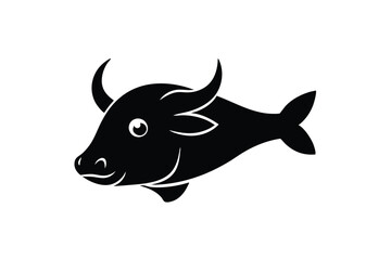 Cute Bullhead Fish Vector Illustration

