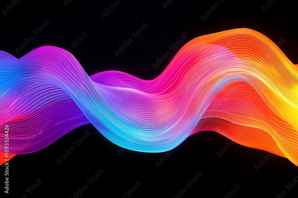 Poster vibrant wave of colors in motion, creating a beautiful abstract design for backgrounds or artistic p