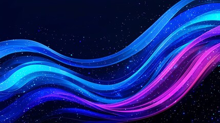 Vibrant waves of blue and pink flow across a dark background, creating a dynamic and modern visual for digital designs.