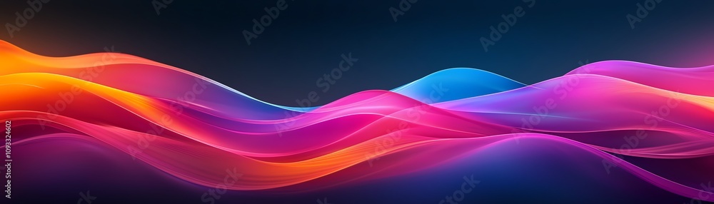 Poster vibrant waves of color blending seamlessly, creating a stunning visual effect that captivates and in