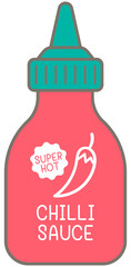 cute kids hand drawn classic ketchup chili sauce