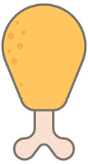 Cute Kid Hand Drawn fried chicken