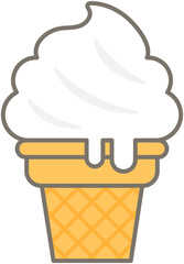 Kid Hand Drawn Cute Fast Food Elements Milk soft serve