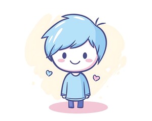 Immersive Digital Artistry, Adorable Chibi Character in Soft Pastel Colors