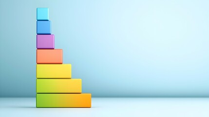 Multi-Layered Bar Graph of Product Quality Benchmarks - Visual Representation of Quality Features with Color-Coded Layers and Concise Labels for Data Analysis