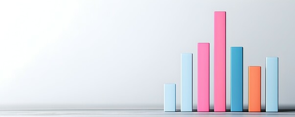 Obraz premium Minimalist Color-Coded Bar Graph Showcasing Benchmark Quality Results for Multiple Products - Distinct Features Highlighted on Clean White Background