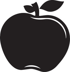 Black Apple Sihoutte vector with white background.eps