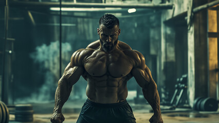 Bodybuilder in the gym