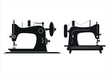 Sewing Machine Silhouette Bundle Set, Sewing Machine Silhouette PNG