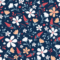 Floral seamless pattern. Simple design for paper, cover, fabric, interior decor and other users.